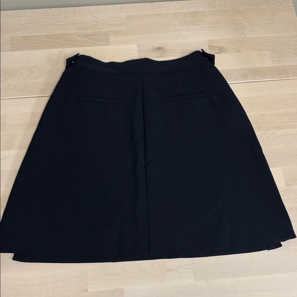 Whistles Classic Black A-Line Skirt with Side Buttons - Picture 7 of 7
